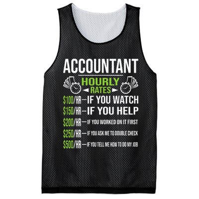 Accountant Hourly Rates Funny Accounting CPA Humor Mesh Reversible Basketball Jersey Tank