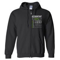 Accountant Hourly Rates Funny Accounting CPA Humor Full Zip Hoodie