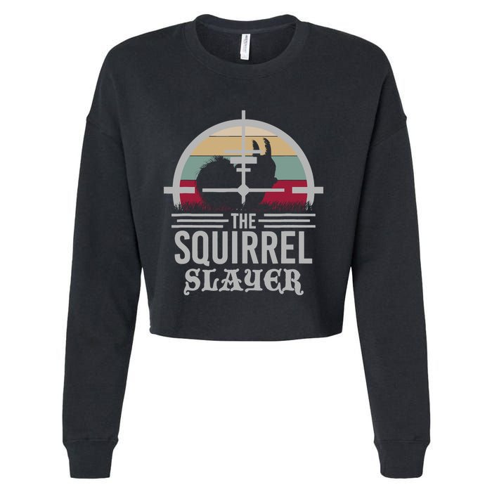 Animal Hunting Squirrel Hunter Squirrel Cropped Pullover Crew