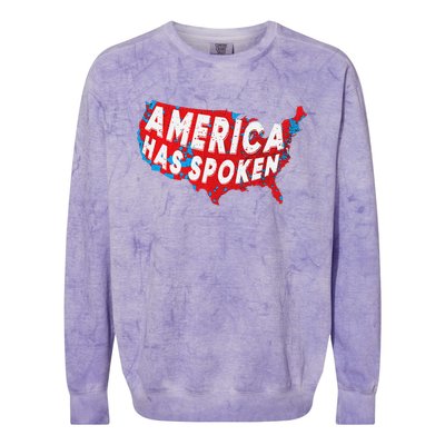 America Has Spoken Electoral Map Of 2024 Trump Supporters Colorblast Crewneck Sweatshirt