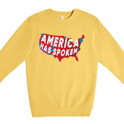 America Has Spoken Electoral Map Of 2024 Trump Supporters Premium Crewneck Sweatshirt