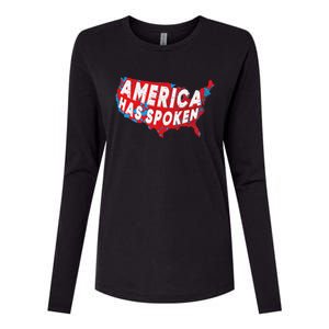 America Has Spoken Electoral Map Of 2024 Trump Supporters Womens Cotton Relaxed Long Sleeve T-Shirt