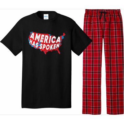 America Has Spoken Electoral Map Of 2024 Trump Supporters Pajama Set