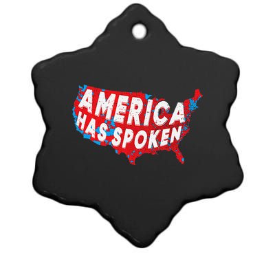 America Has Spoken Electoral Map Of 2024 Trump Supporters Ceramic Star Ornament