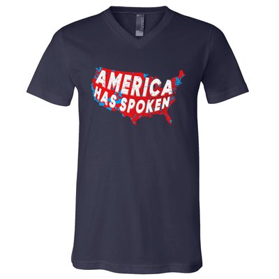 America Has Spoken Electoral Map Of 2024 Trump Supporters V-Neck T-Shirt