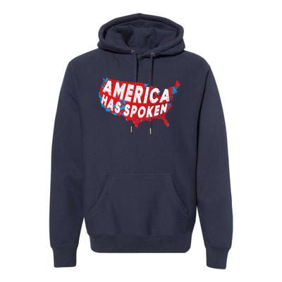 America Has Spoken Electoral Map Of 2024 Trump Supporters Premium Hoodie