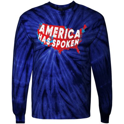 America Has Spoken Electoral Map Of 2024 Trump Supporters Tie-Dye Long Sleeve Shirt