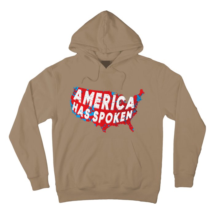 America Has Spoken Electoral Map Of 2024 Trump Supporters Hoodie