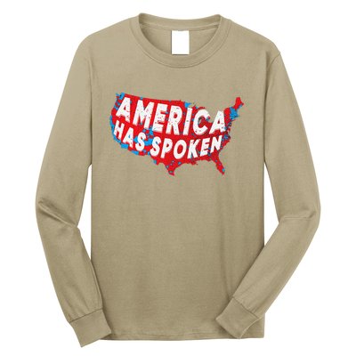 America Has Spoken Electoral Map Of 2024 Trump Supporters Long Sleeve Shirt