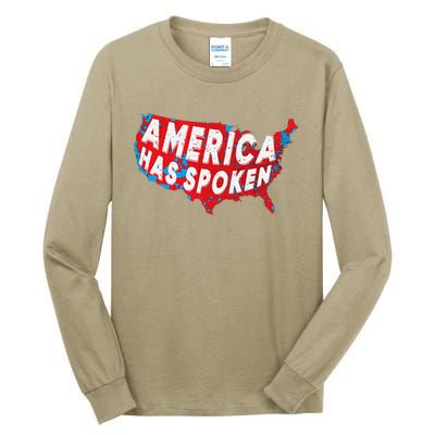 America Has Spoken Electoral Map Of 2024 Trump Supporters Tall Long Sleeve T-Shirt