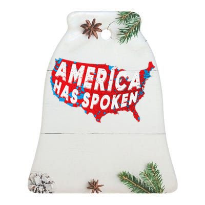 America Has Spoken Electoral Map Of 2024 Trump Supporters Ceramic Bell Ornament