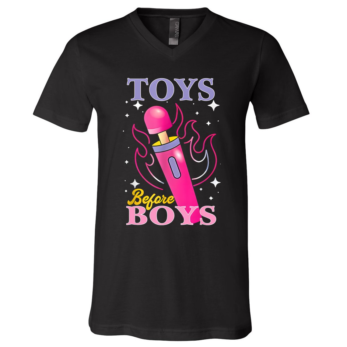 Adult Humor Saying Toys Before Boy Funny V-Neck T-Shirt