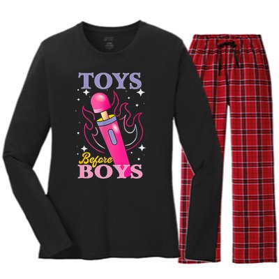 Adult Humor Saying Toys Before Boy Funny Women's Long Sleeve Flannel Pajama Set 