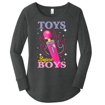 Adult Humor Saying Toys Before Boy Funny Women's Perfect Tri Tunic Long Sleeve Shirt