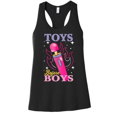 Adult Humor Saying Toys Before Boy Funny Women's Racerback Tank