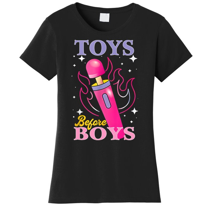 Adult Humor Saying Toys Before Boy Funny Women's T-Shirt