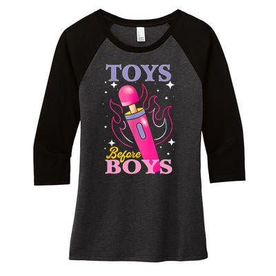 Adult Humor Saying Toys Before Boy Funny Women's Tri-Blend 3/4-Sleeve Raglan Shirt