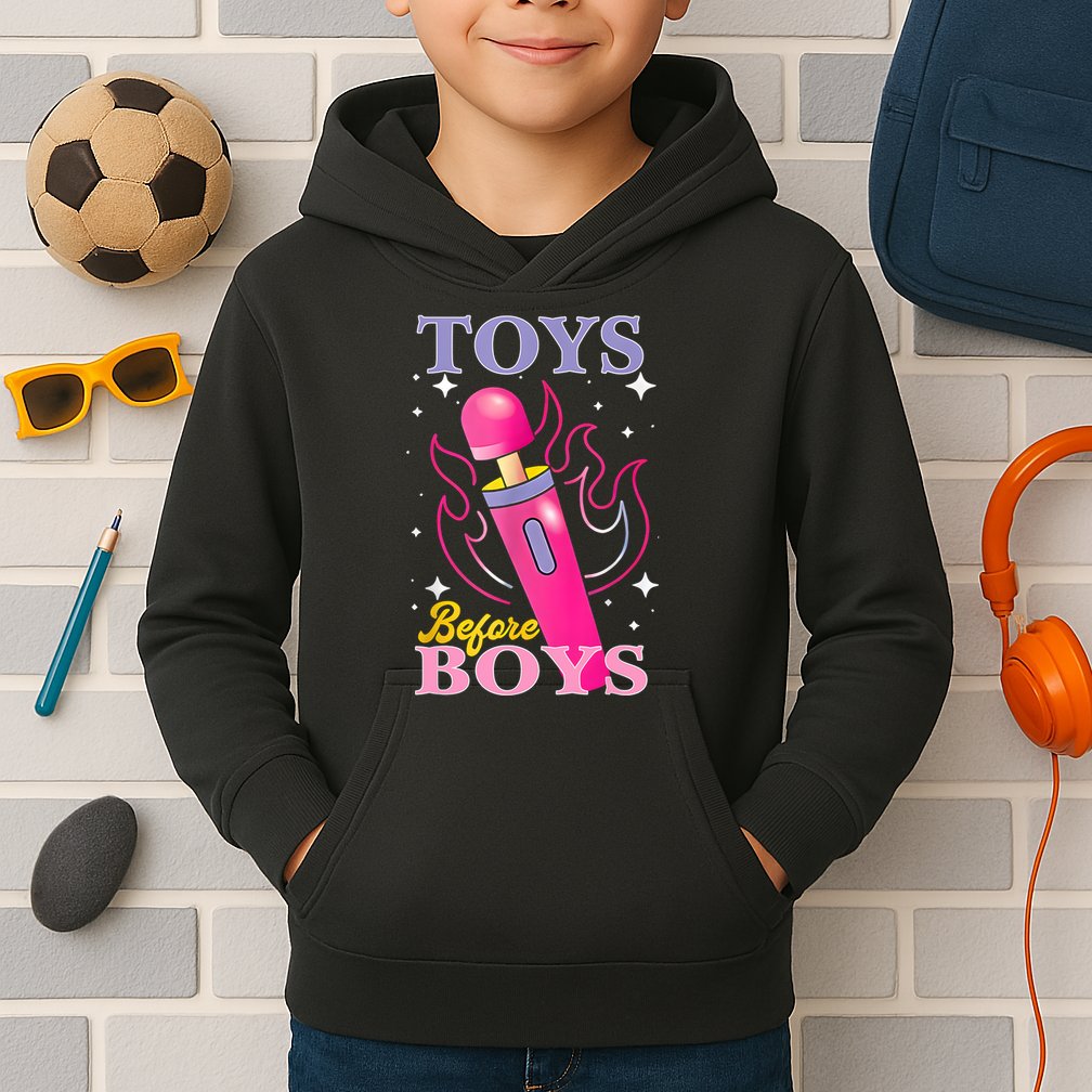 Adult Humor Saying Toys Before Boy Funny Kids Hoodie