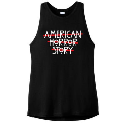 American Horror Story Red Bars Logo Ladies PosiCharge Tri-Blend Wicking Tank