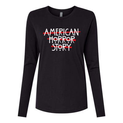 American Horror Story Red Bars Logo Womens Cotton Relaxed Long Sleeve T-Shirt