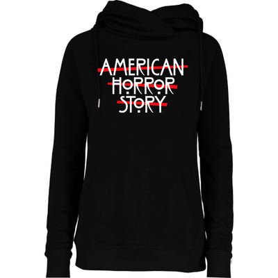 American Horror Story Red Bars Logo Womens Funnel Neck Pullover Hood