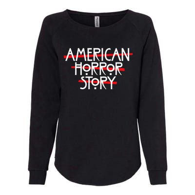 American Horror Story Red Bars Logo Womens California Wash Sweatshirt