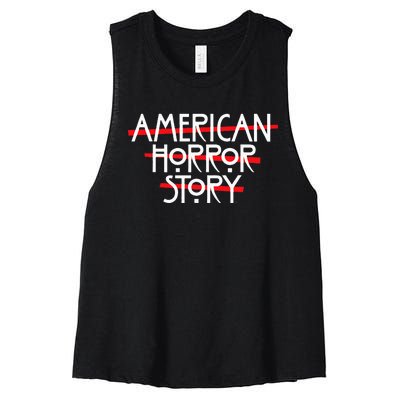 American Horror Story Red Bars Logo Women's Racerback Cropped Tank