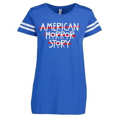 American Horror Story Red Bars Logo Enza Ladies Jersey Football T-Shirt