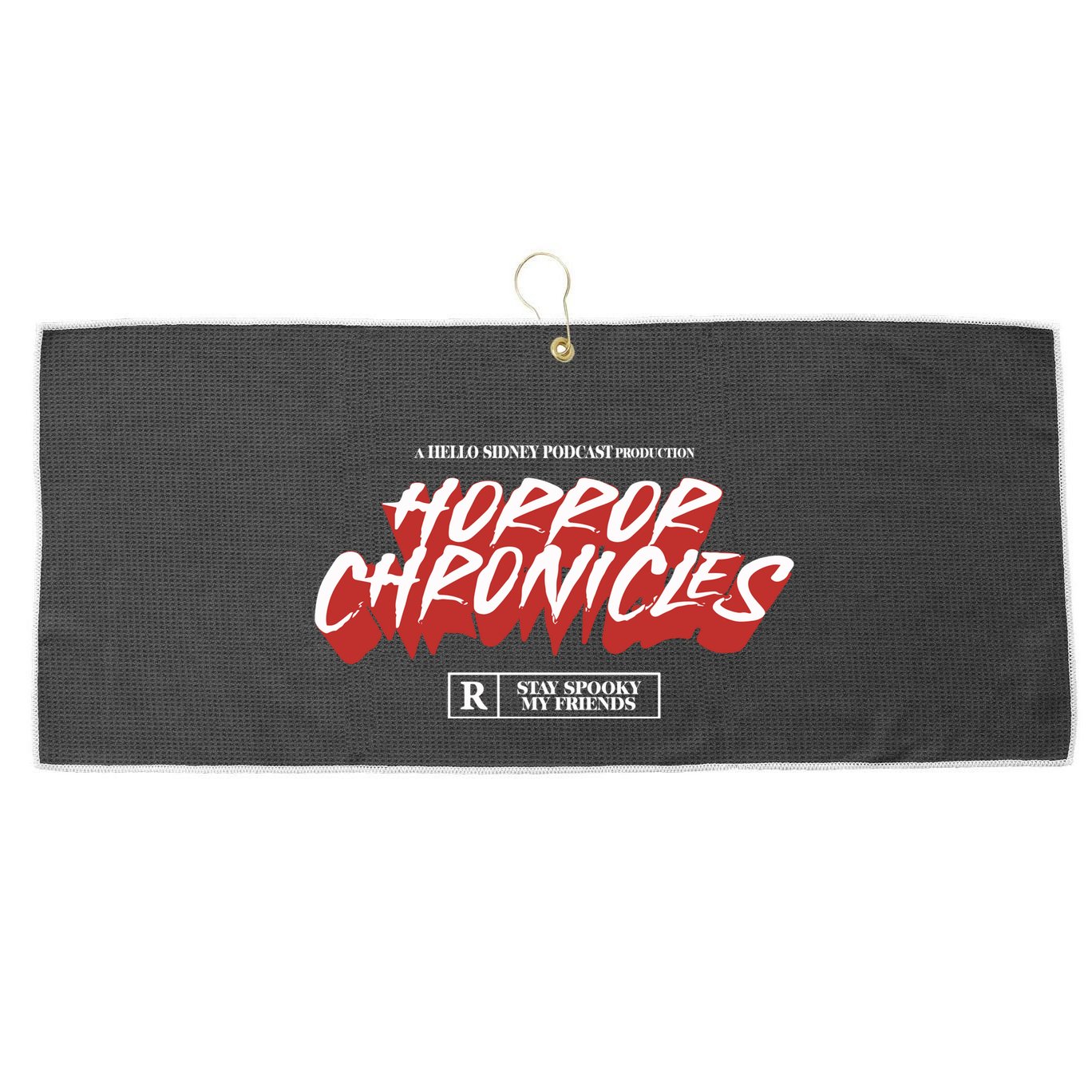 A Hello Sidney Podcast Production Horror Chronicles Large Microfiber Waffle Golf Towel