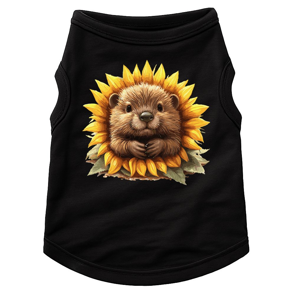 Adorable Hedgehog Sunflower Fusion Doggie Tank