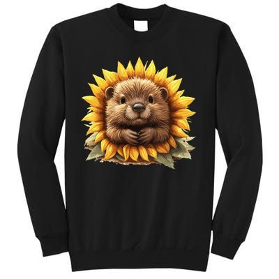 Adorable Hedgehog Sunflower Fusion Sweatshirt