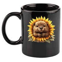 Adorable Hedgehog Sunflower Fusion 11oz C Handle Ceramic Mug