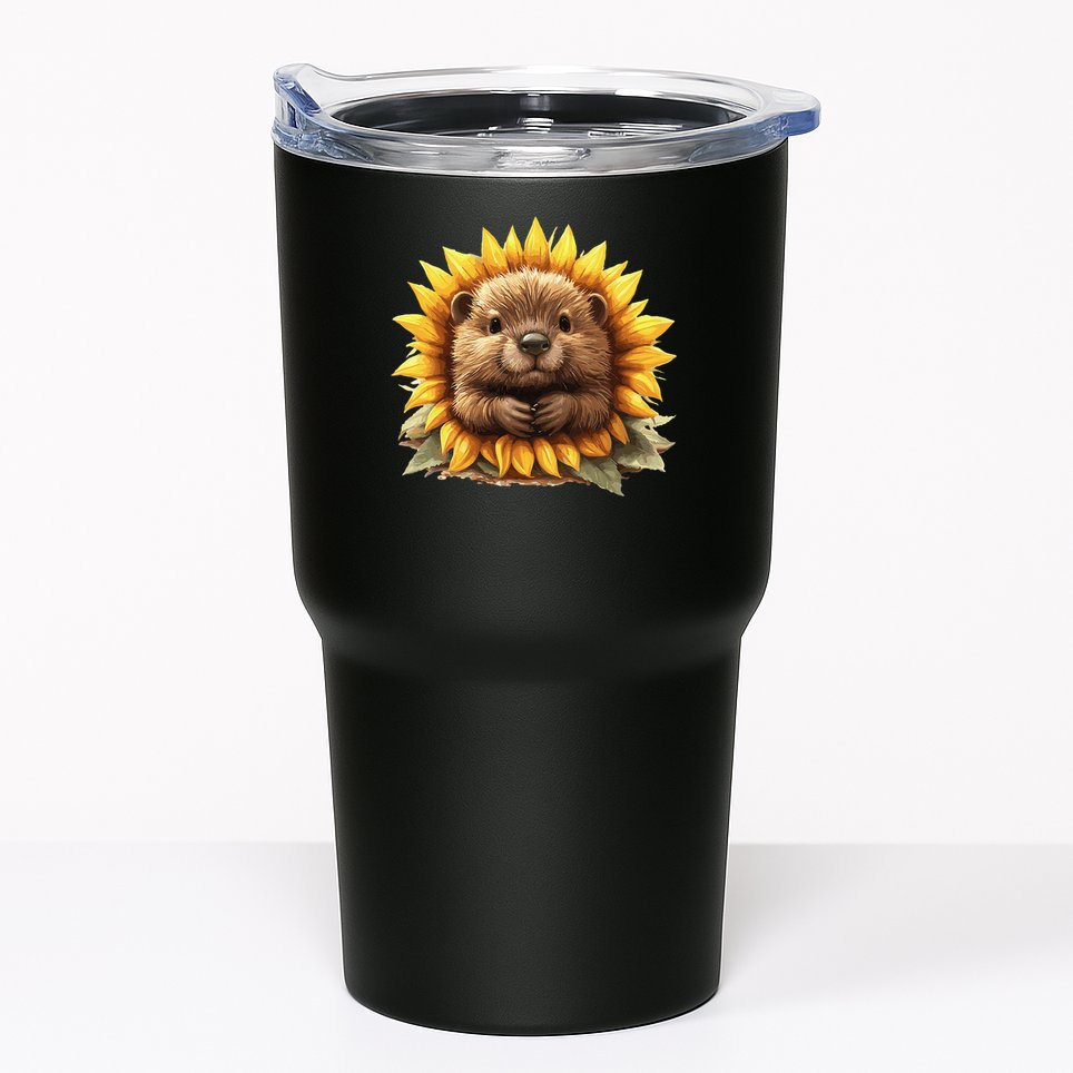 Adorable Hedgehog Sunflower Fusion Tumbler