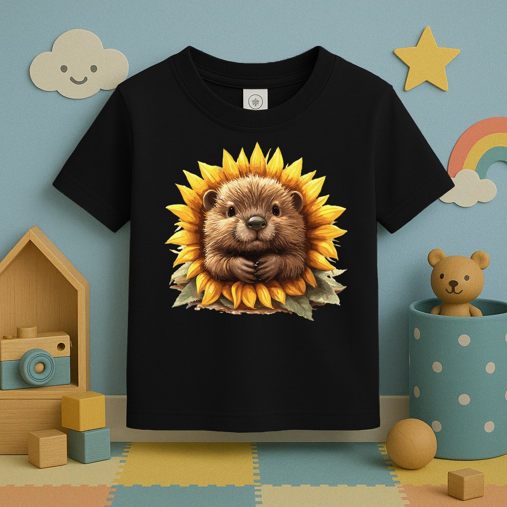 Adorable Hedgehog Sunflower Fusion Toddler T-Shirt