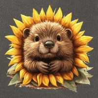 Adorable Hedgehog Sunflower Fusion Cotton Canvas Backpack