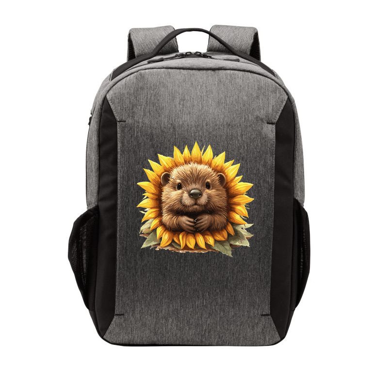 Adorable Hedgehog Sunflower Fusion Vector Backpack