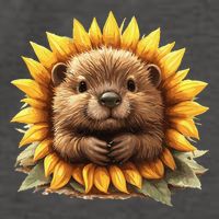 Adorable Hedgehog Sunflower Fusion Vector Backpack