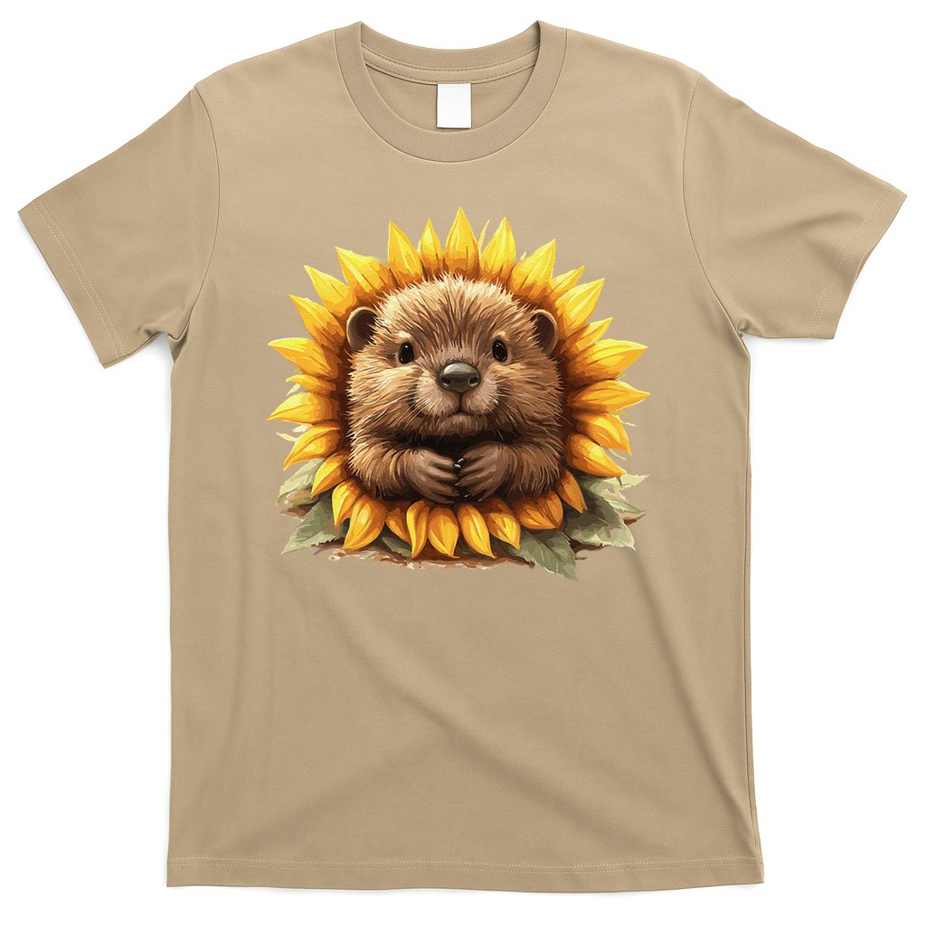Adorable Hedgehog Sunflower Fusion T-Shirt