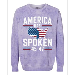 America Has Spoken 2024 Usa 45 4 7 Colorblast Crewneck Sweatshirt