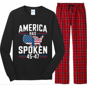 America Has Spoken 2024 Usa 45 4 7 Long Sleeve Pajama Set