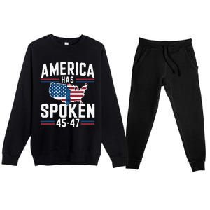 America Has Spoken 2024 Usa 45 4 7 Premium Crewneck Sweatsuit Set