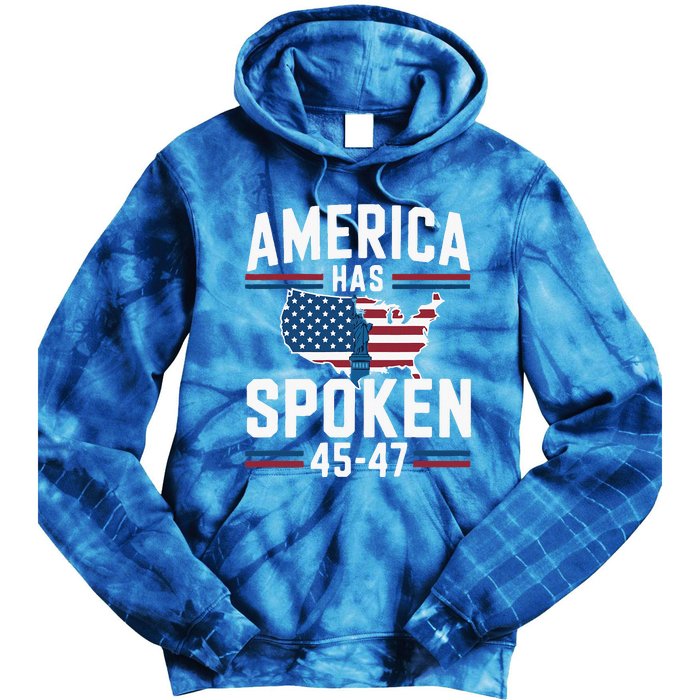 America Has Spoken 2024 Usa 45 4 7 Tie Dye Hoodie