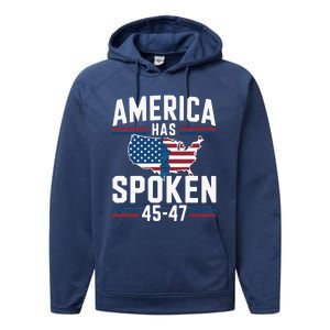 America Has Spoken 2024 Usa 45 4 7 Performance Fleece Hoodie