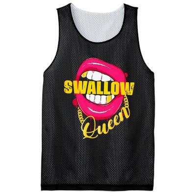 Adult Humor Swallow Queen Lips Golden Necklace Naughty Queen Mesh Reversible Basketball Jersey Tank