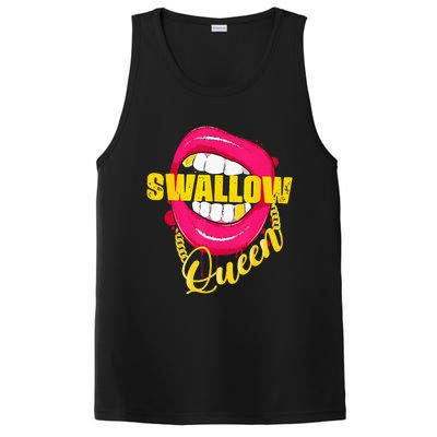 Adult Humor Swallow Queen Lips Golden Necklace Naughty Queen PosiCharge Competitor Tank