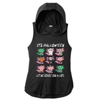 Axolotl Halloween Scare You ALotl Axolotl Ladies PosiCharge Tri-Blend Wicking Draft Hoodie Tank