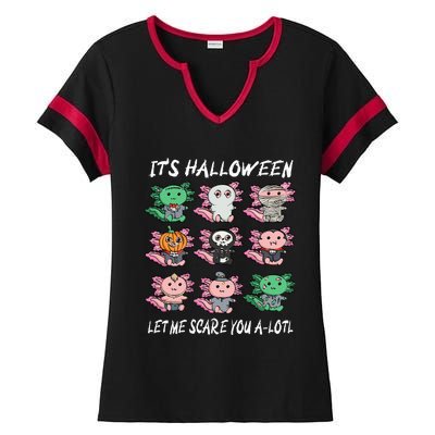 Axolotl Halloween Scare You ALotl Axolotl Ladies Halftime Notch Neck Tee