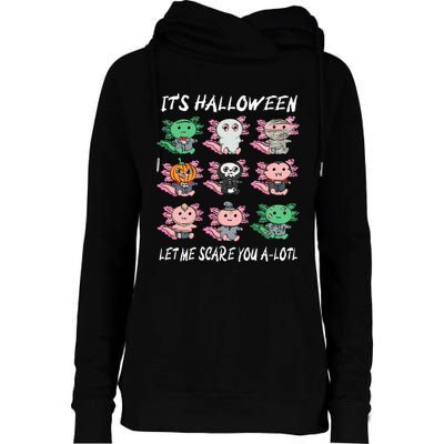 Axolotl Halloween Scare You ALotl Axolotl Womens Funnel Neck Pullover Hood