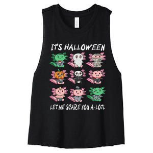 Axolotl Halloween Scare You ALotl Axolotl Women's Racerback Cropped Tank