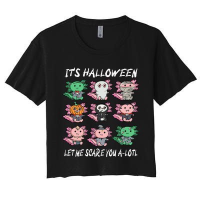 Axolotl Halloween Scare You ALotl Axolotl Women's Crop Top Tee